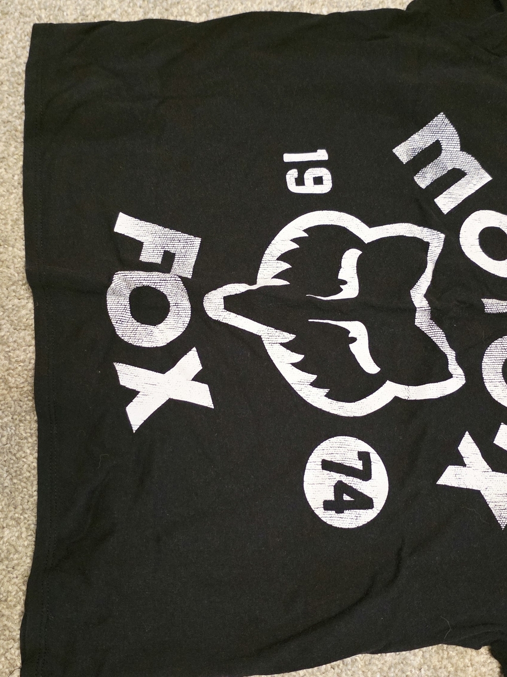 Black Graphic Kids Tee with White Fox Moto X
